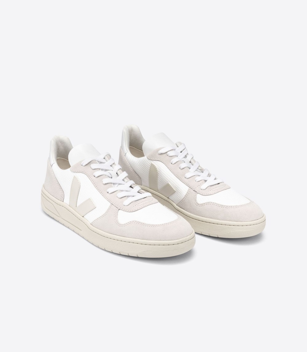 Tenis Veja Hombre - V-10 B-Mesh - Blancos/Beige - 324TRGIPV